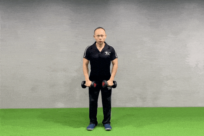 啞鈴側平舉動作示範